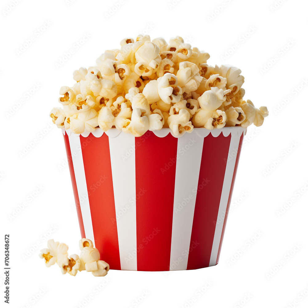 photography of popcorn on a bucket isolated on a transparent background created with Generative Ai photography of popcorn on a bucket isolated on a transparent background created with Generative Ai