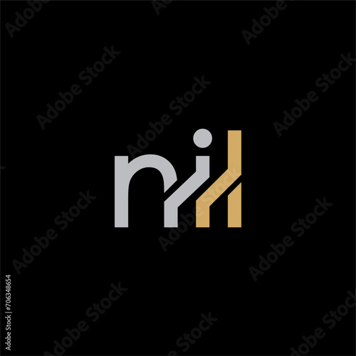 NIL Letter Initial Logo Design Template Vector Illustration