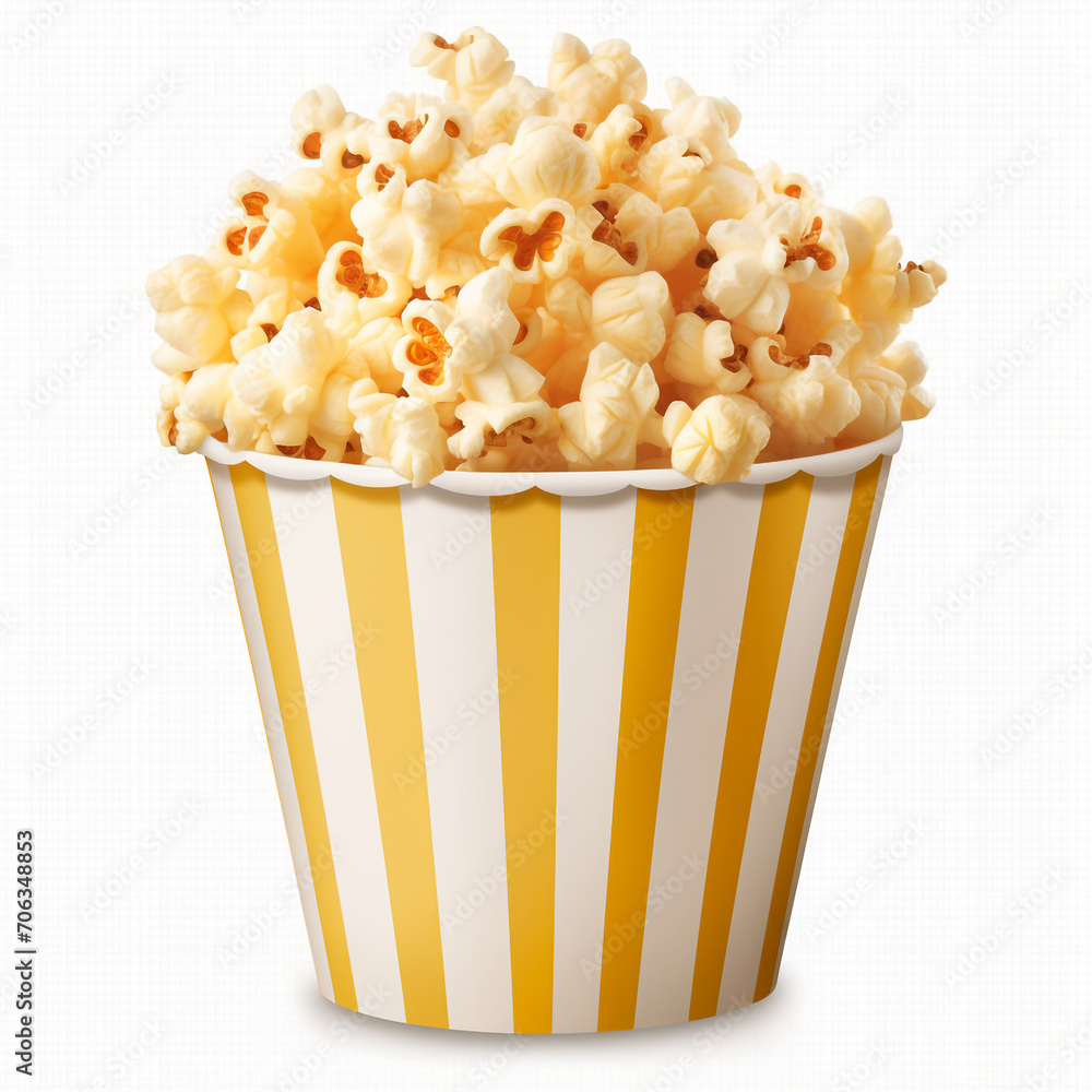 photography of popcorn on a bucket isolated on a transparent background created with Generative Ai photography of popcorn on a bucket isolated on a transparent background created with Generative Ai