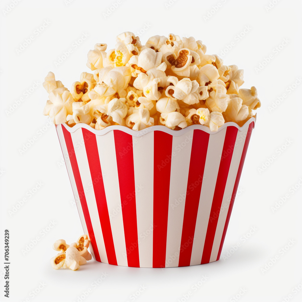 photography of popcorn on a bucket isolated on a transparent background created with Generative Ai photography of popcorn on a bucket isolated on a transparent background created with Generative Ai