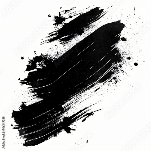 Elegance in Monochrome: Artistic Black Paintings on a White Canvas - A Stunning Display of Contrast and Expressive Minimalism - Generative AI