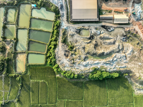 Aerial view of a farmland   photo