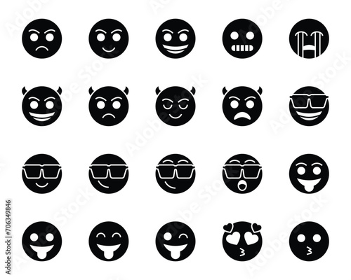 Glyph icons set for Emojis.