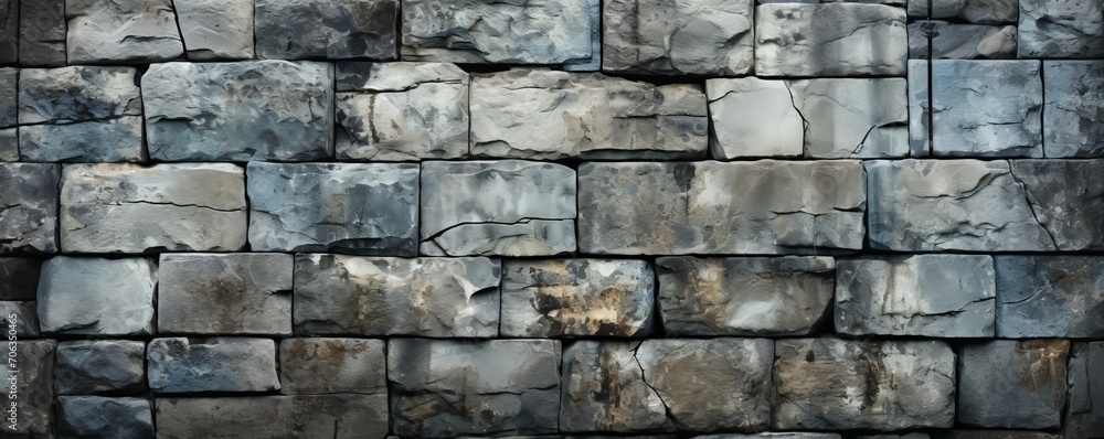 Fototapeta premium masonry work, concrete block wall, concrete