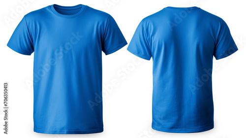 photography of a blue t-shirt front and back isolated on a transparent background created with Generative Ai