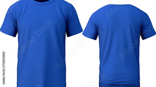 photography of a blue t-shirt front and back isolated on a transparent background created with Generative Ai