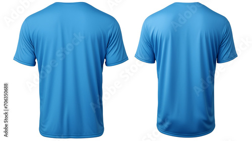 photography of a blue t-shirt front and back isolated on a transparent background created with Generative Ai