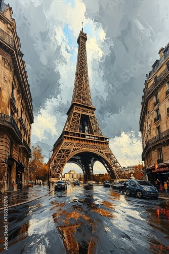 Paint an enchanting vintage border with faded edges, adding an aged appearance and featuring the iconic Eiffel Tower in your junk journal art masterpiece. 