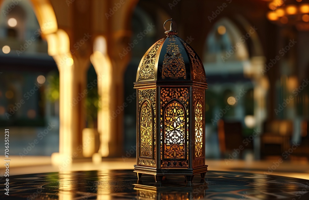 a decorative islamic lantern