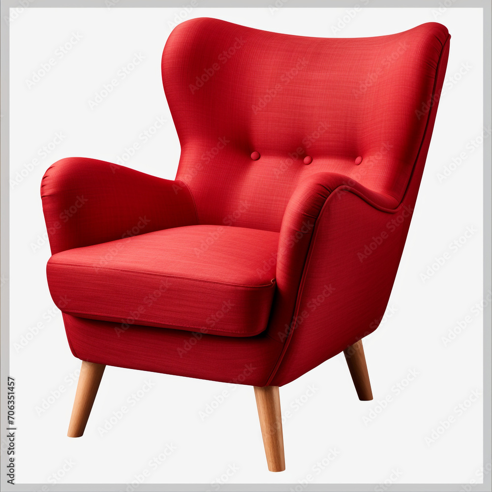 photography of a red armchair isolated on a transparent background created with Generative Ai photography of a red armchair isolated on a transparent background created with Generative Ai