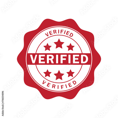 Verified stamp icon vector logo design template