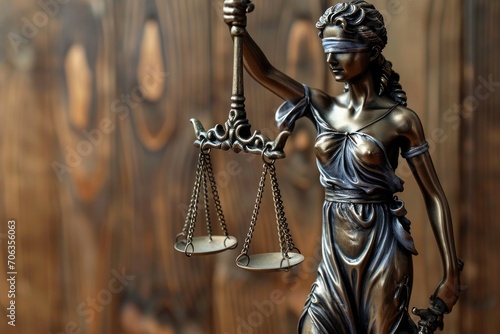 Lady Justice statue holding a scale. Can be used to represent justice, law, fairness, and equality in various contexts