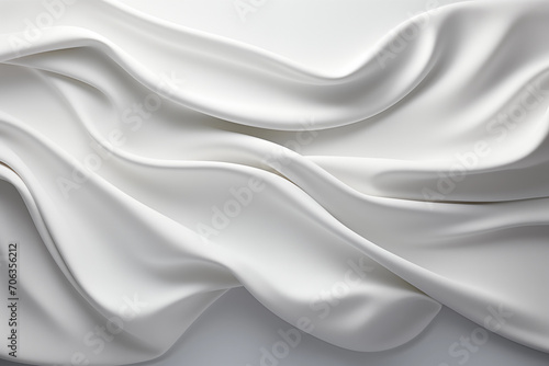 White textured background, curves and waves, AI generative.