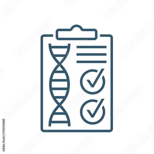 DNA heredity test result. Document with genetic analysis report.