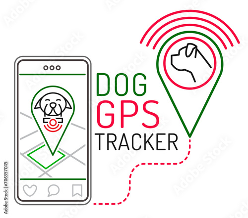 Smart pet collar icon. Dog tech gadgets sign.
