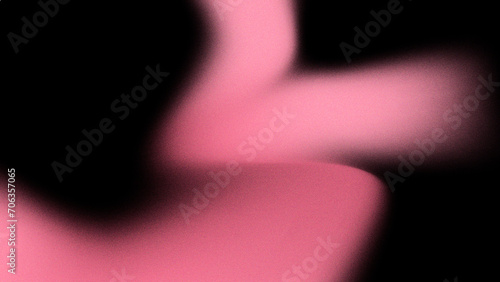 Blurry Blush Pink Abstract Background. Pink Glowing Motions of color with grain texture effect. Swirling pink glowing colors with noise effect on black background. 