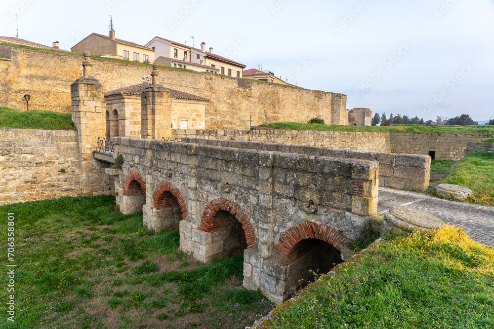 Walls of the fortification of the city of Ciudad Rodrigo, Salamanca, Castilla y León, Spain.