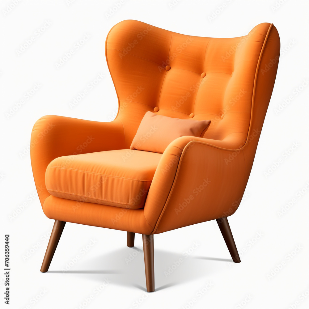 photography of an orange armchair isolated on a transparent background photography of an orange armchair isolated on a transparent background