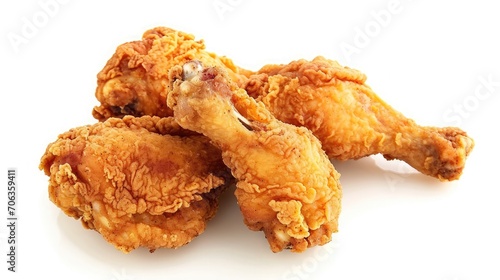 Fried chicken isolated on white background. 