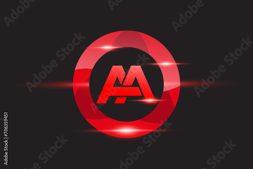 AA Red logo Design. Vector logo design for business.