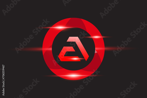 AE Red logo Design. Vector logo design for business.
