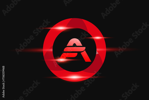 AF Red logo Design. Vector logo design for business.