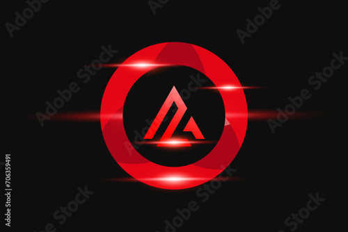 AL Red logo Design. Vector logo design for business.