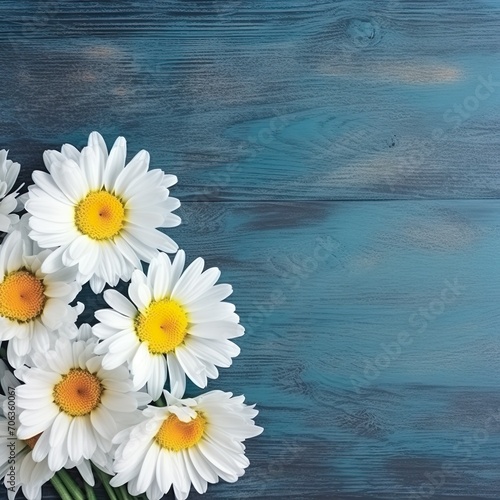 top view of white daisy flower with copy space generative ai