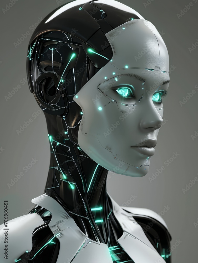 Futuristic AI Robot with Glowing Circuitry.
Portrait of a humanoid robot with intricate glowing circuitry. Futuristic AI Robot with Glowing Circuitry.
Portrait of a humanoid robot with intricate glowing circuitry.