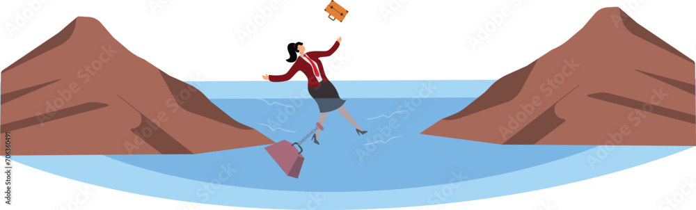 Drowning, Businesswoman,Cartoon,Murder,Abstract,Concepts,