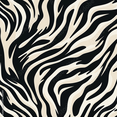 Black and white zebra pattern background  in the style of irregular organic forms  dark black and light beige  bold strokes  minimalist textiles  elongated figures  bone  strip painting  1 1