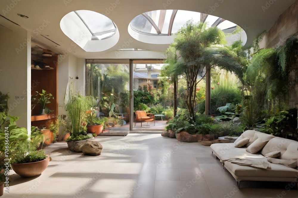 Fototapeta premium tropical garden with palms