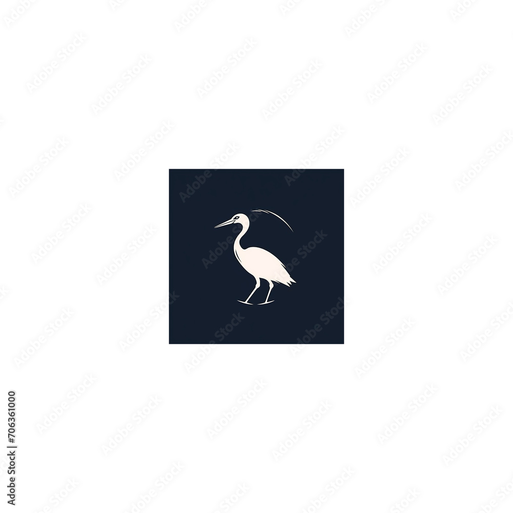Obraz premium stork line logo minimalist