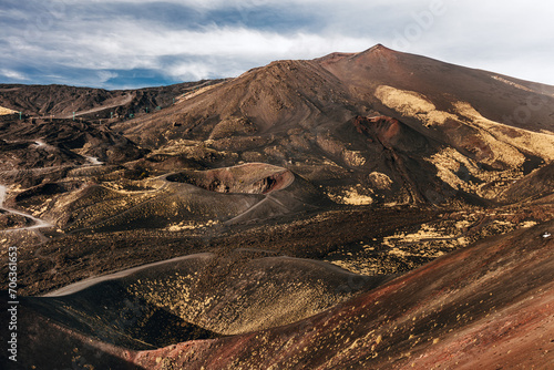 Volcanic landscape of mount Etna, Sicily, Italy.