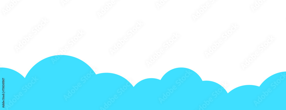 Cloud simple border. Modern divider for bottom of the web site page Cloud simple border. Modern divider for bottom of the web site page