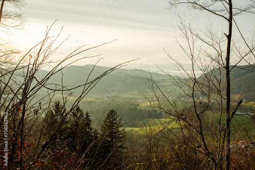 Landscape view from a local hill in Ljubljana, Slovenia