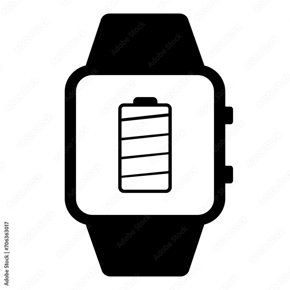 Smartwatch Battery Filled Icon | Charging Icon | Fully Battery Charged | Battery Charge Level Indicator [100%]