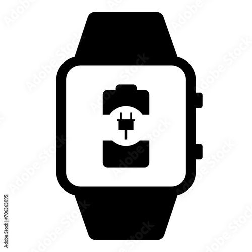 Smartwatch Battery Filled Icon | Plug In Symbol in Battery | Mobile Battery