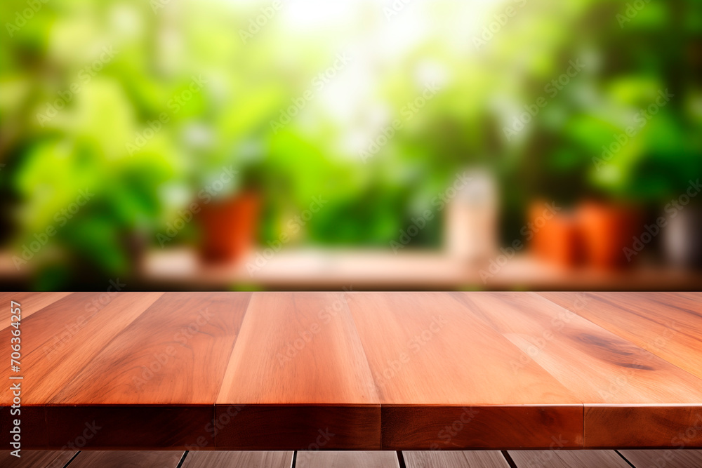 Wooden table with detailed texture, focused in the foreground with a blurred interior background. Wooden table with detailed texture, focused in the foreground with a blurred interior background.