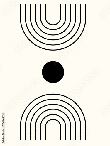 Beautiful Black Abstract design. Minimal Poster.