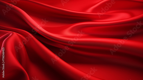 Red fabric fold texture background.