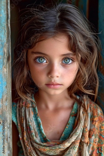 beautiful little girl, poor from the third world 
