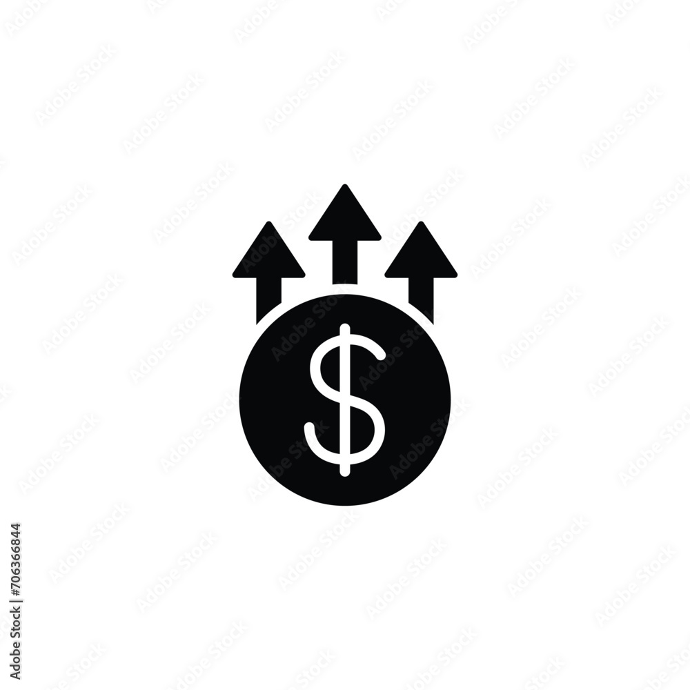 dollar rate increase icon up dollar sign dollar rate increase icon up dollar sign