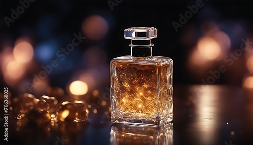 Perfume bottle mock up - elegant and luxury perfume. Perfume or scent banner. 