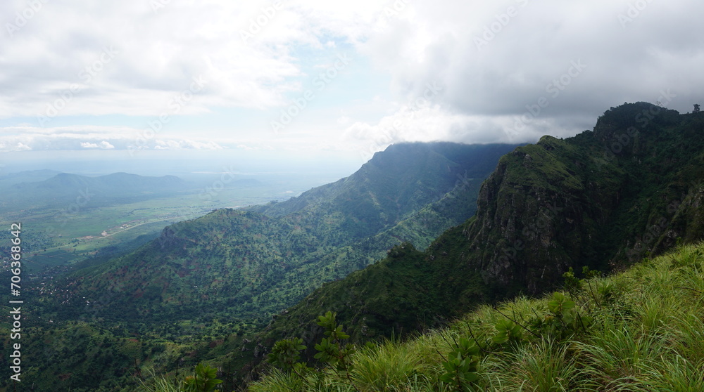Panorama taken on a view point at the edge of the Usambara Mountains, Lushoto