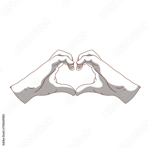 Hands gestures vector cartoon illustration 