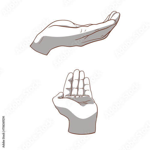 Hands gestures vector cartoon illustration 