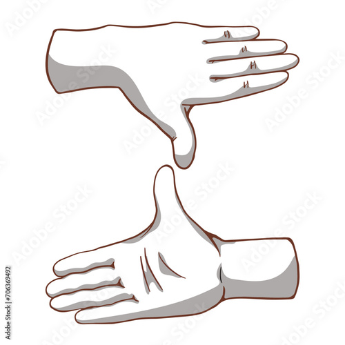 Hands gestures vector cartoon illustration 