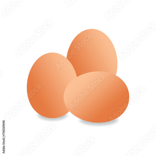 three pieces of eggs vector