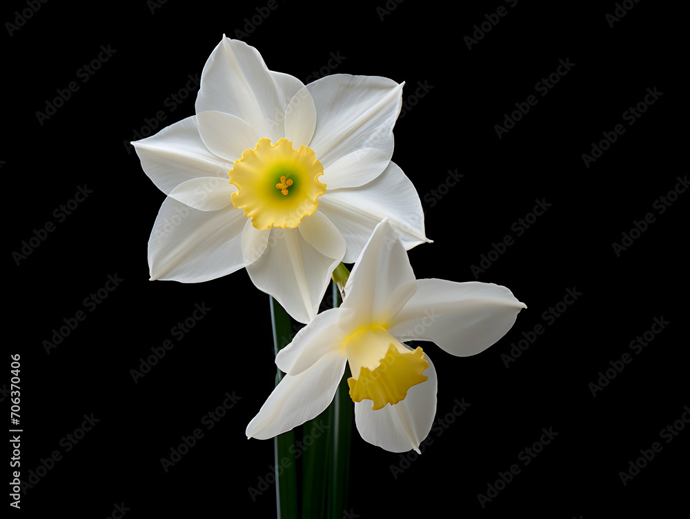 Fototapeta premium Narcissus flower in studio background, single Narcissus flower, Beautiful flower images